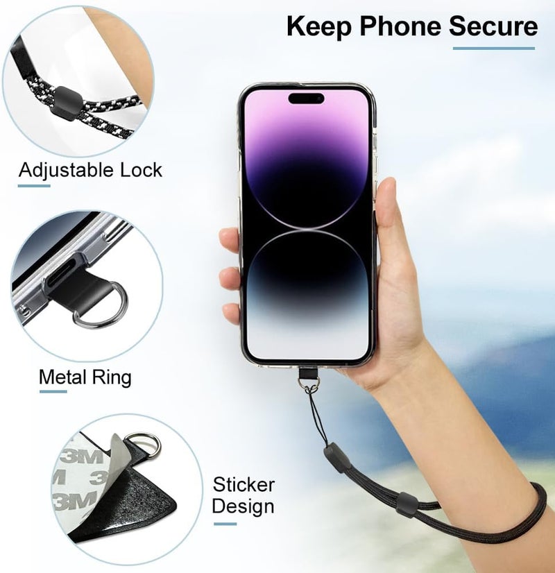 Limvory Cell Phone Lanyard, 5 Pack Adjustable Phone Wrist Strap with 5 Pack Tether Tab fit iPhone and Most Cell Phones - Image 3